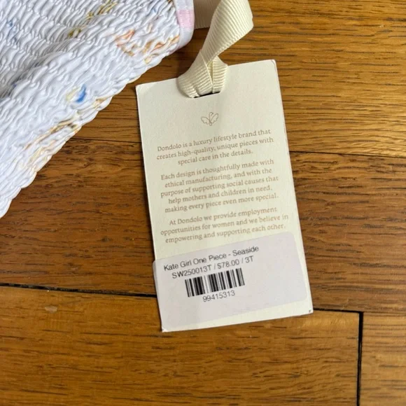 Dondolo Kids One Piece Swimsuit with Pink and White Ruffle - Picture 4 of 6